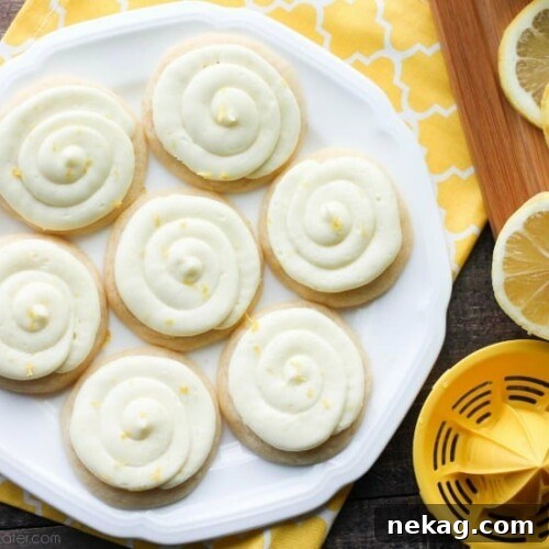 Lemon Sugar Cookies with Cream Cheese Frosting