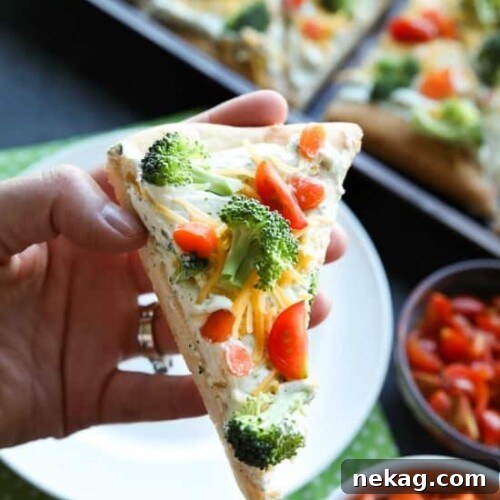 Thumbnail image of the cold vegetable pizza recipe, enticing viewers to try this fresh appetizer.