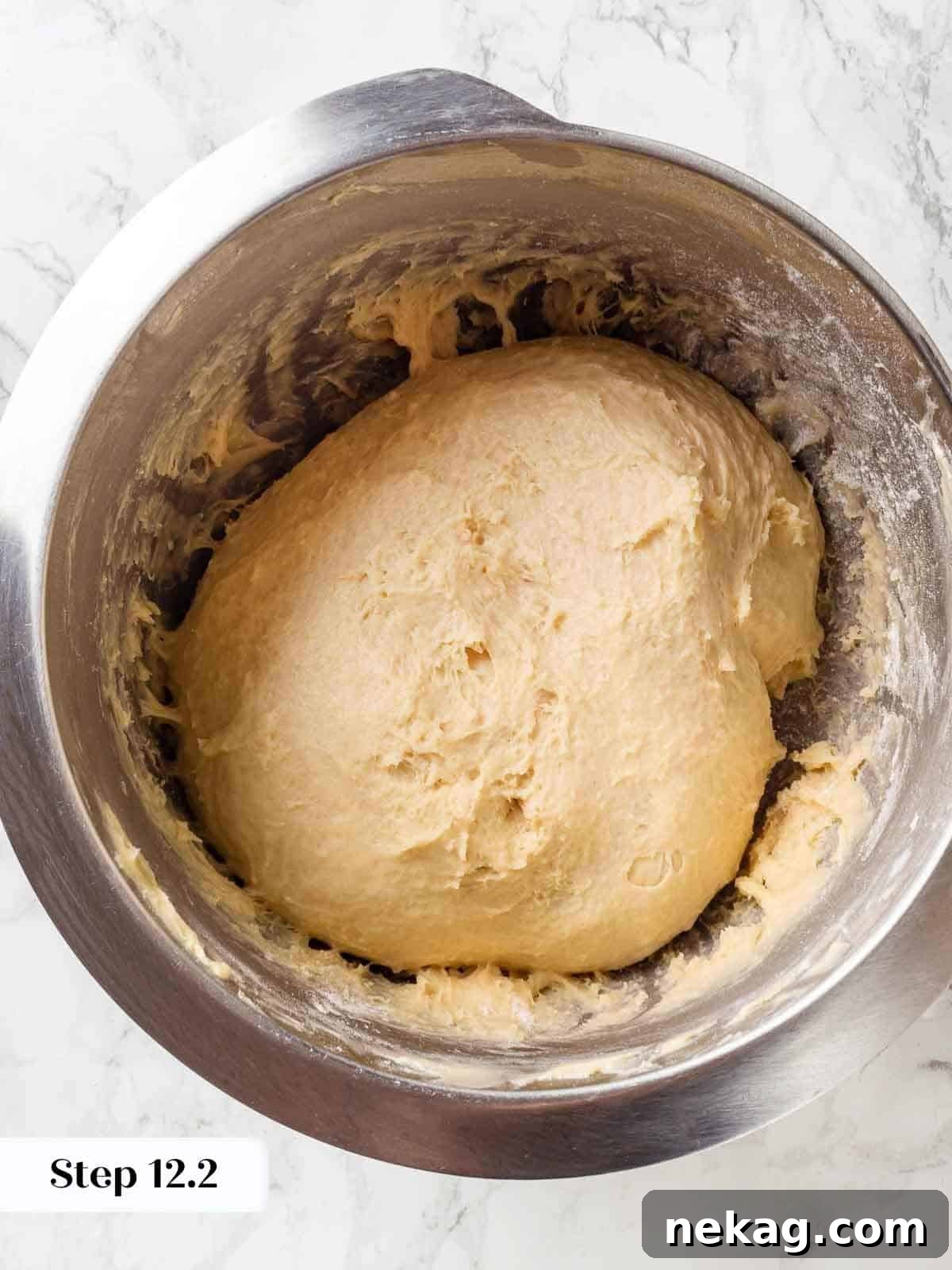 Tender Potato Loaf 11 Soft butter incorporated into the dough, giving it a smooth and elastic texture.
