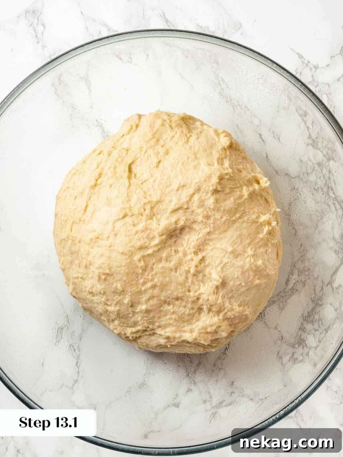 Tender Potato Loaf 12 Potato bread dough resting before the first rise in a lightly greased bowl.