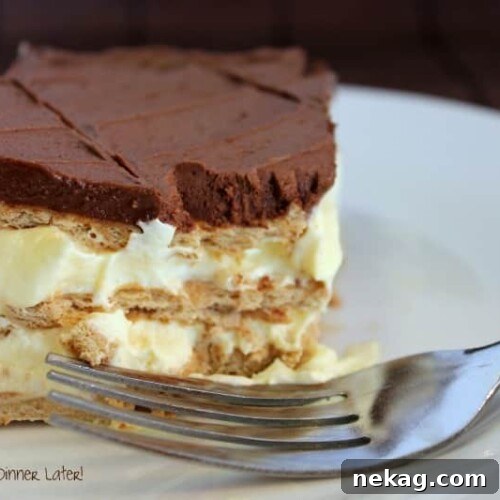 Eclair Icebox Cake ready to serve