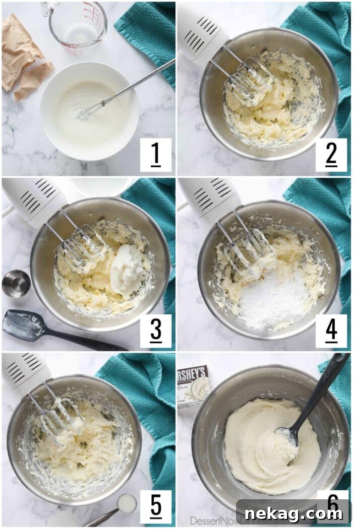 Delicious Pudding Buttercream Frosting Recipe 6 Steps to make pudding frosting. 1- Combine instant pudding mix and milk. 2- Beat butter with an electric mixer. 3- Add pudding and vanilla. Mix. 4- Add powdered sugar. Mix. 5- Add extra milk 1 Tablespoon at a time. 6- Finished frosting in a bowl with a spatula.