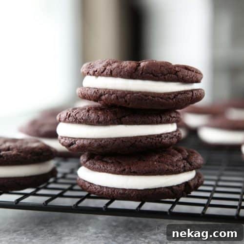 Homemade Oreo Cookies Recipe Video 2 These easy Homemade Oreos are made completely from scratch. Soft, fudgy chocolate cookies are stuffed with a simple, vanilla cream filling.