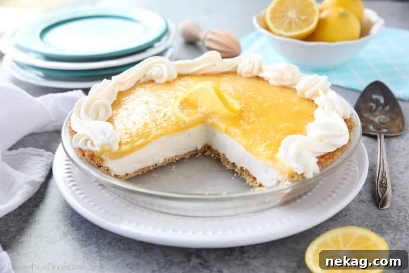 Lemon Cream Cheese Pie has layers of no-bake cheesecake and an easy microwave lemon curd inside of a vanilla wafer crust. It’s the perfect combination of sweet and tart. A great dessert for spring, Easter, or summer!