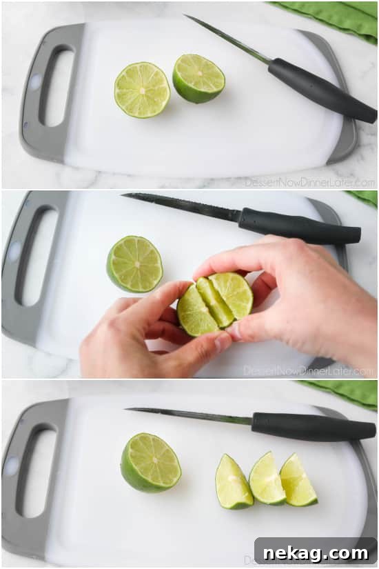 How to cut the perfect lime wedges.