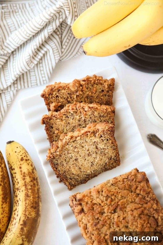 Streusel Coffee Banana Bread 3 Coffee Cake Banana Bread combines classic banana bread with the amazing cinnamon streusel of coffee cake. This delicious quick bread is perfect for breakfast, brunch, or dessert.