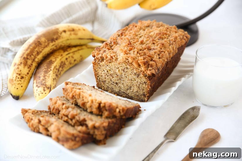 Streusel Coffee Banana Bread 4 Coffee Cake Banana Bread combines classic banana bread with the amazing cinnamon streusel of coffee cake. This delicious quick bread is perfect for breakfast, brunch, or dessert.