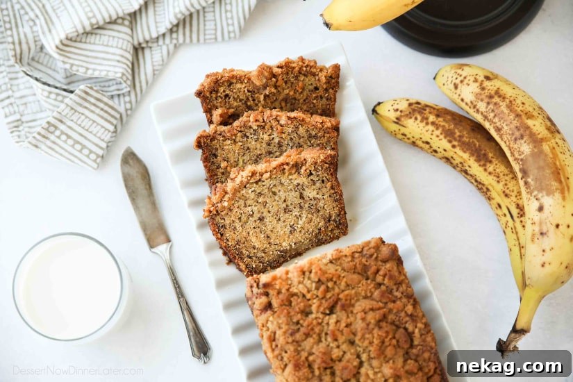 Streusel Coffee Banana Bread 5 Coffee Cake Banana Bread combines classic banana bread with the amazing cinnamon streusel of coffee cake. This delicious quick bread is perfect for breakfast, brunch, or dessert.