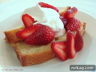 Delicious slice of pound cake with fresh berries