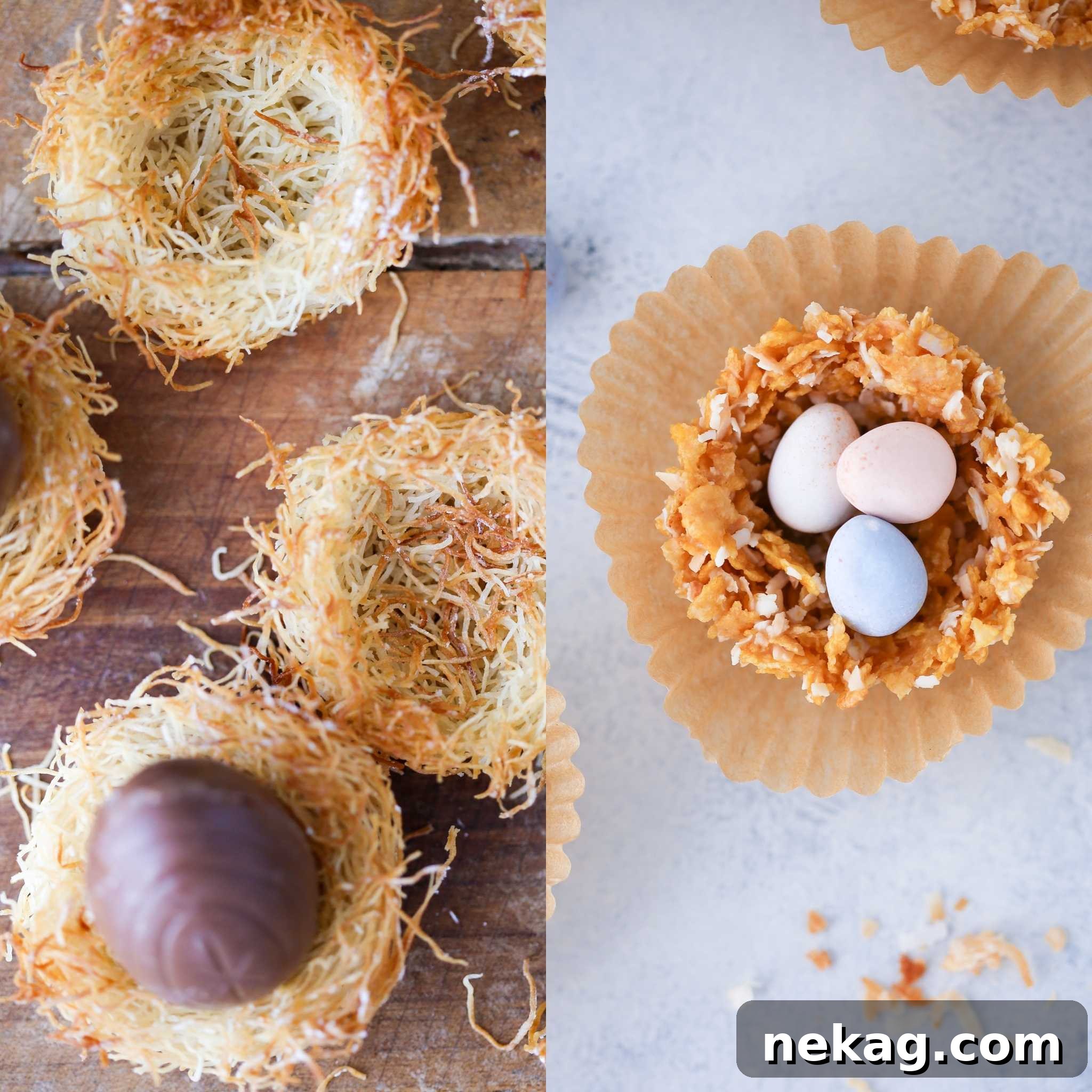Coconut White Chocolate Nests Kataifi Nests Comparison