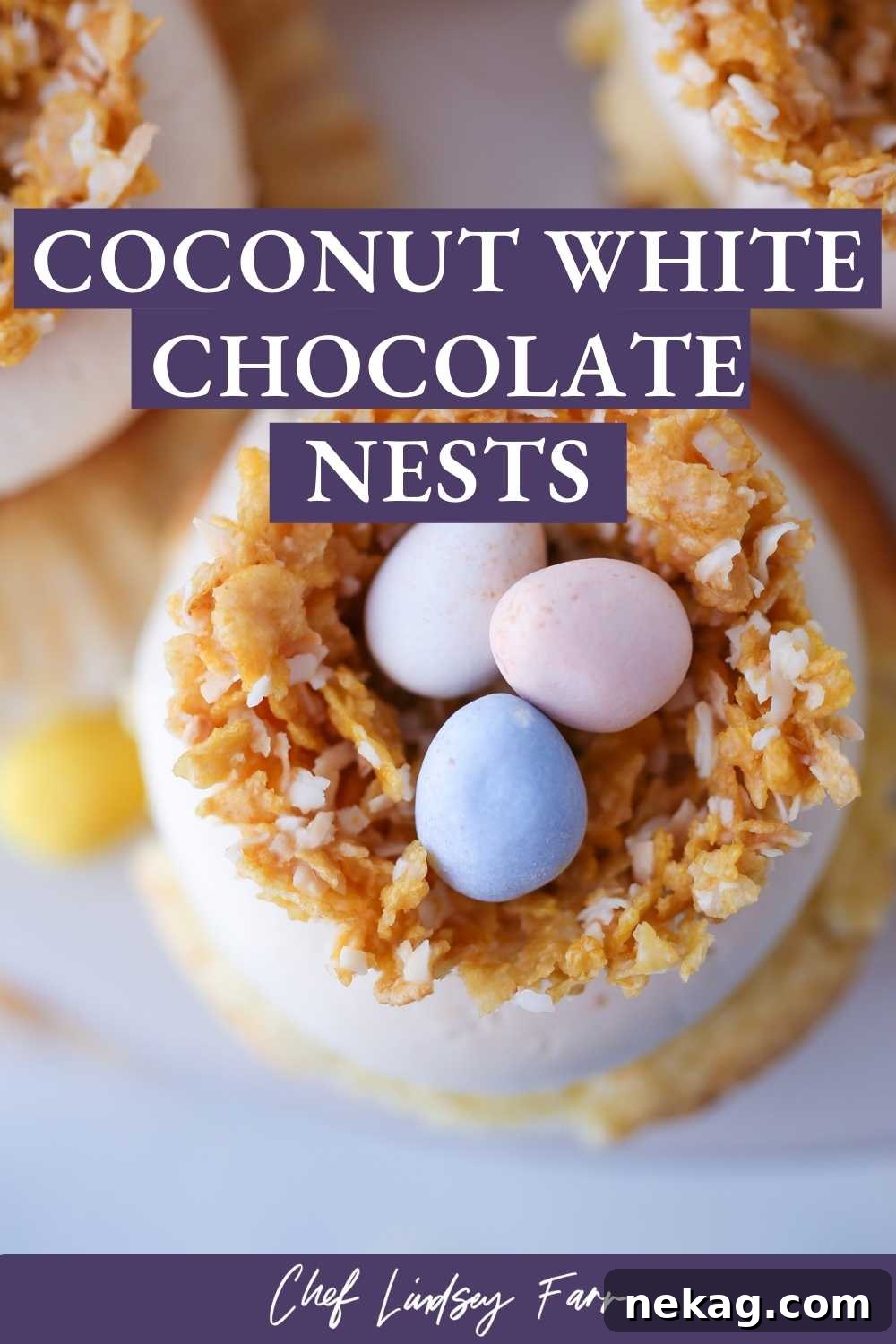 Coconut White Chocolate Nests Overhead
