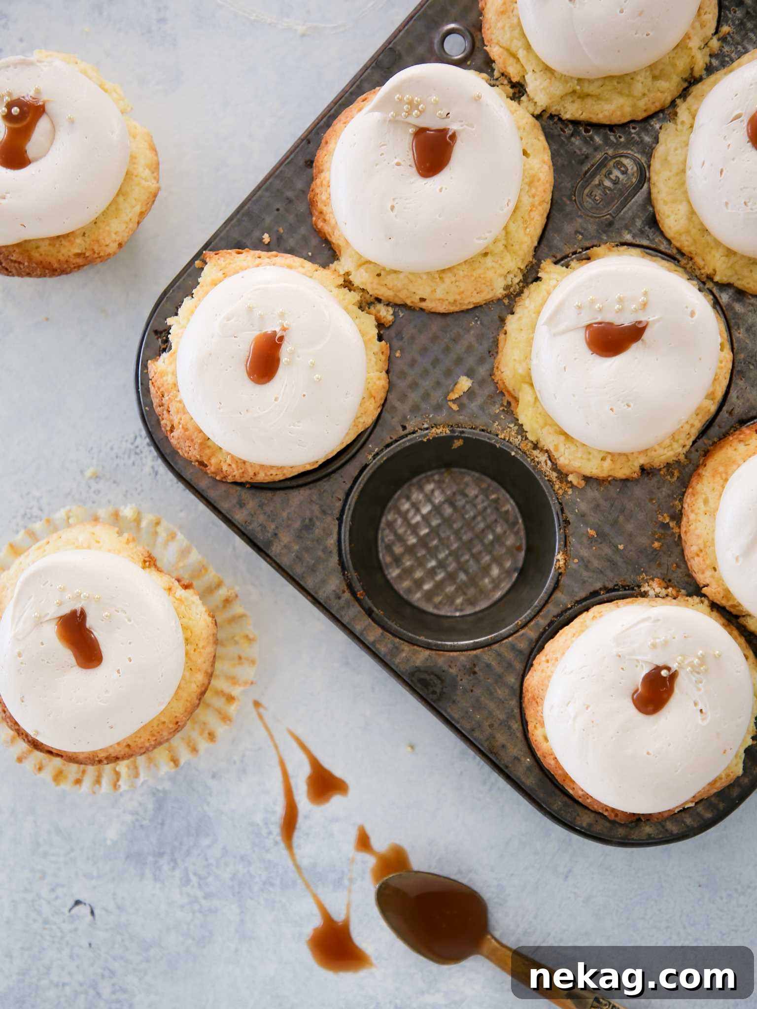 Group of Individual Caramel Desserts ready to be served
