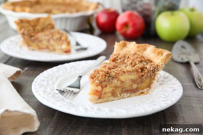 Golden Apple Crumb Delight 7 Dutch Apple Pie features a traditional pastry crust, loaded with spiced apples, and crowned with a delightful crumb streusel, a blend of classic apple pie and apple crisp.