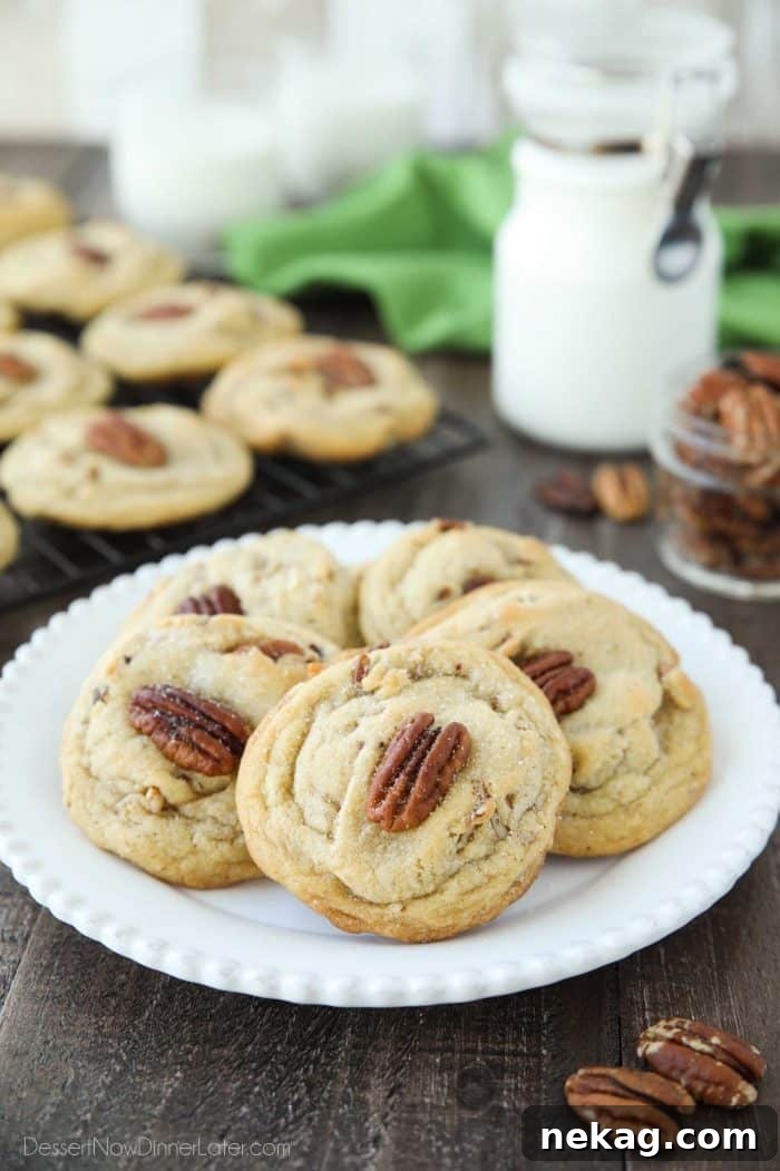 Soft, nutty, and buttery Butter Pecan Cookies, rich with browned butter and toasted pecans, perfect for Christmas cookie exchanges.