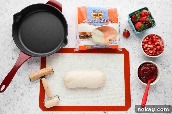 Rhodes frozen dough transforms into Strawberry Swirl bread with fresh fruit and jam.