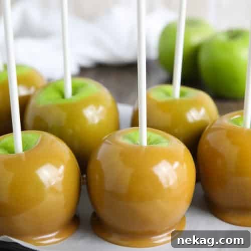 Handcrafted Caramel Apple Delights 10 Classic homemade caramel apples are fun to make from scratch. Any leftover caramel can be cooled, cut, and wrapped for treats.