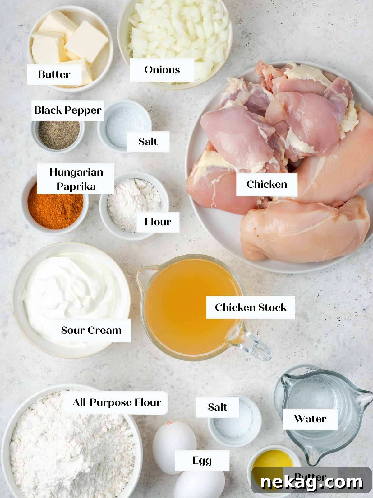 Classic Hungarian Chicken Paprikash 3 Chicken Paprikash Ingredients.