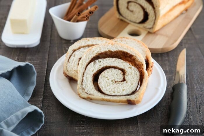 Effortless Cinnamon Swirl Delight 10 A plate featuring several slices of cinnamon swirl bread, showcasing the distinct layers of cinnamon and bread.