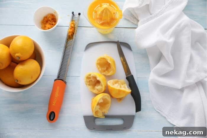 Zesty Lemon Cupcake Delight 6 Rinds of lemons that have been zested and juiced.
