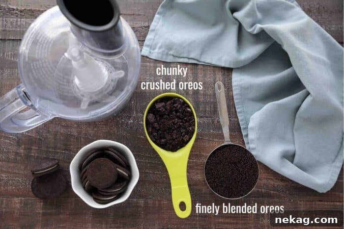 Cookies and Cream Cupcakes 4 Crushed and finely blended Oreos with a food processor.