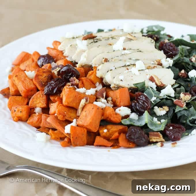 Hearty Roasted Sweet Potato Kale Bowl 2 Roasted Sweet Potatoes Kale Salad – a vibrant and healthy meal
