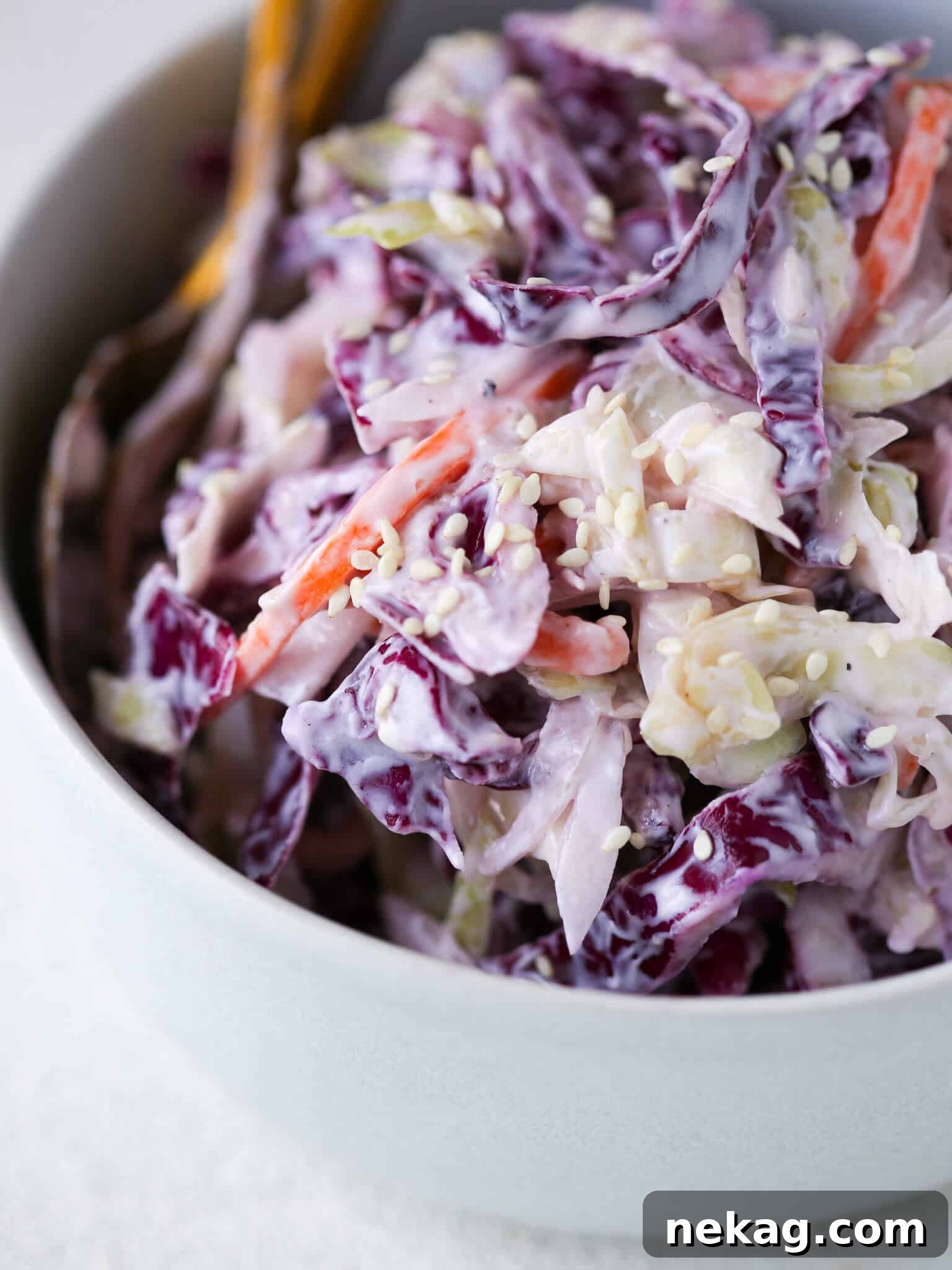 Healthy Creamy Slaw Closeup
