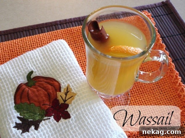 Festive Wassail Brew 8 A festive holiday setting with wassail mugs and seasonal decorations.