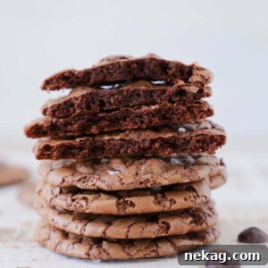 Delicious stack of fudgy brownie cookies