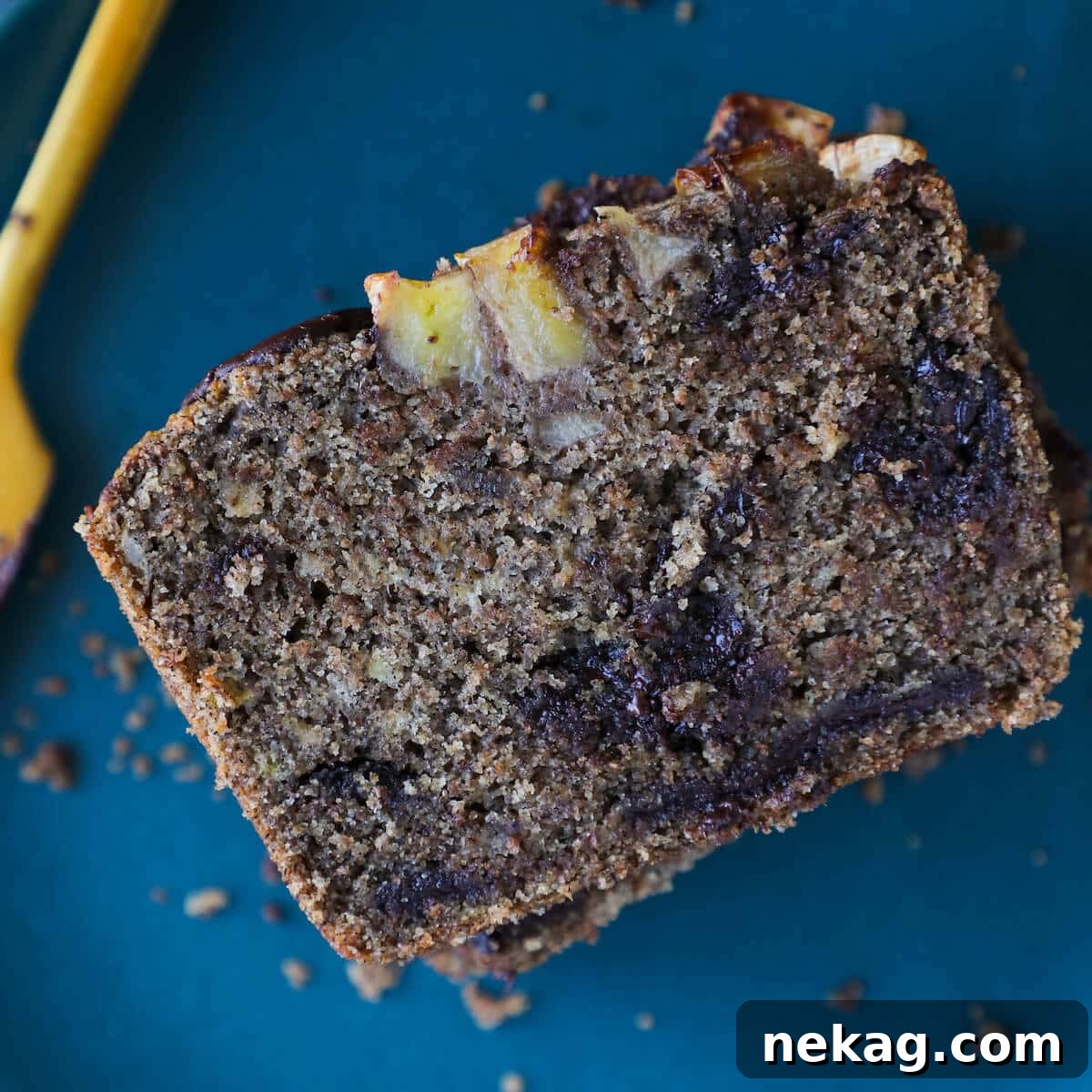 Vegan Gluten Free Chocolate Banana Bread Crumb