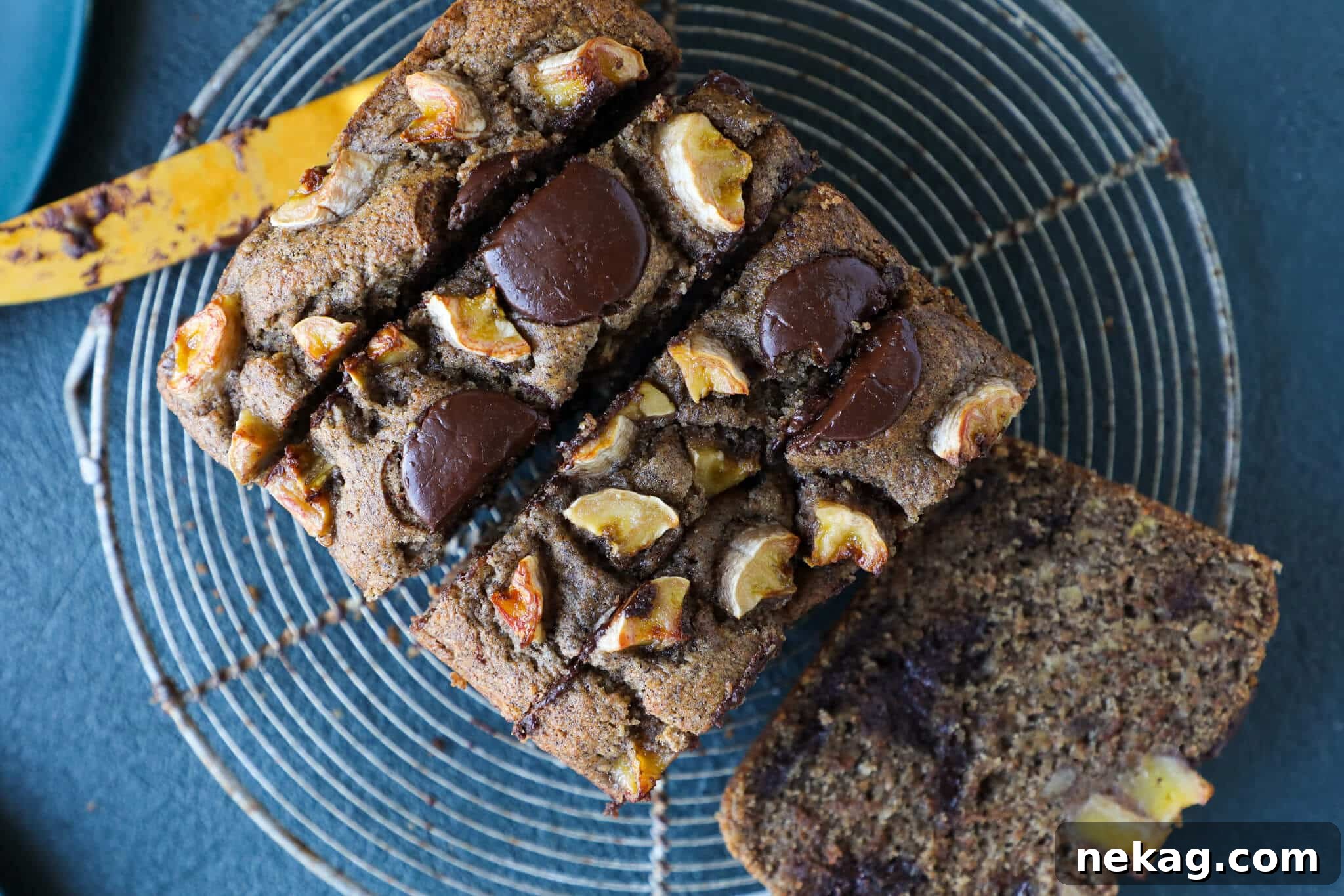 Vegan Gluten Free Chocolate Banana Bread Wire Rack