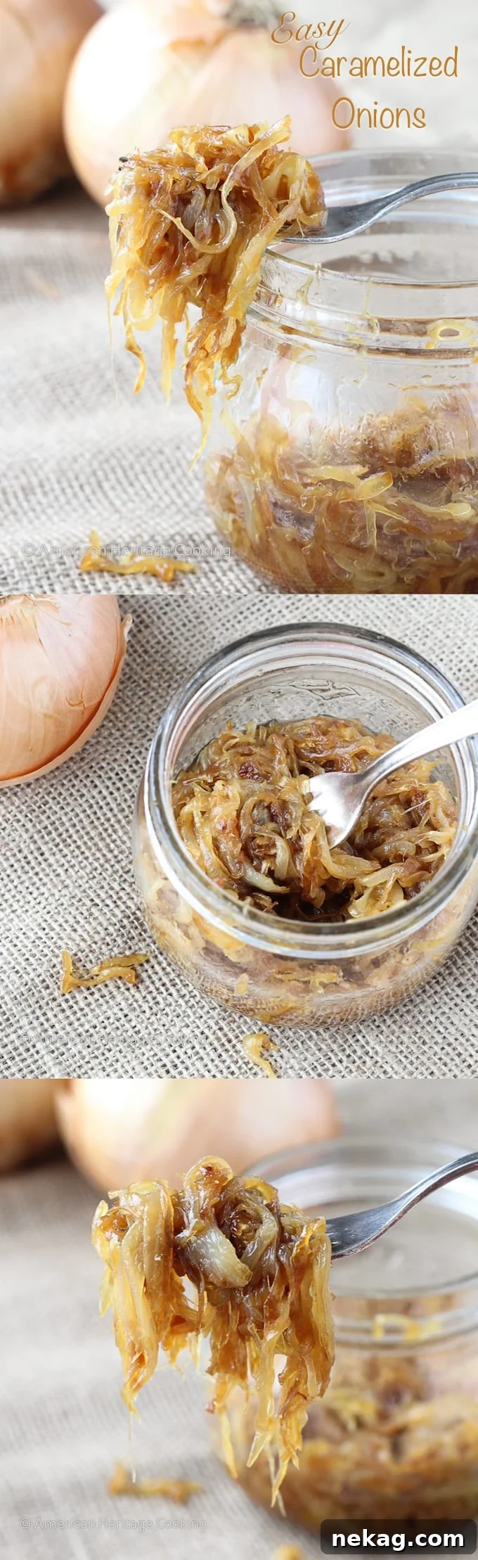 Effortless Caramelized Onions 8 Another view of a batch of easy caramelized onions