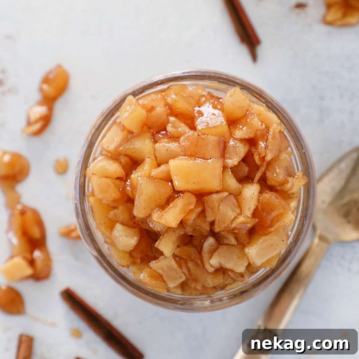 Effortlessly Delicious Apple Compote 4 Overhead view of Easy Apple Compote