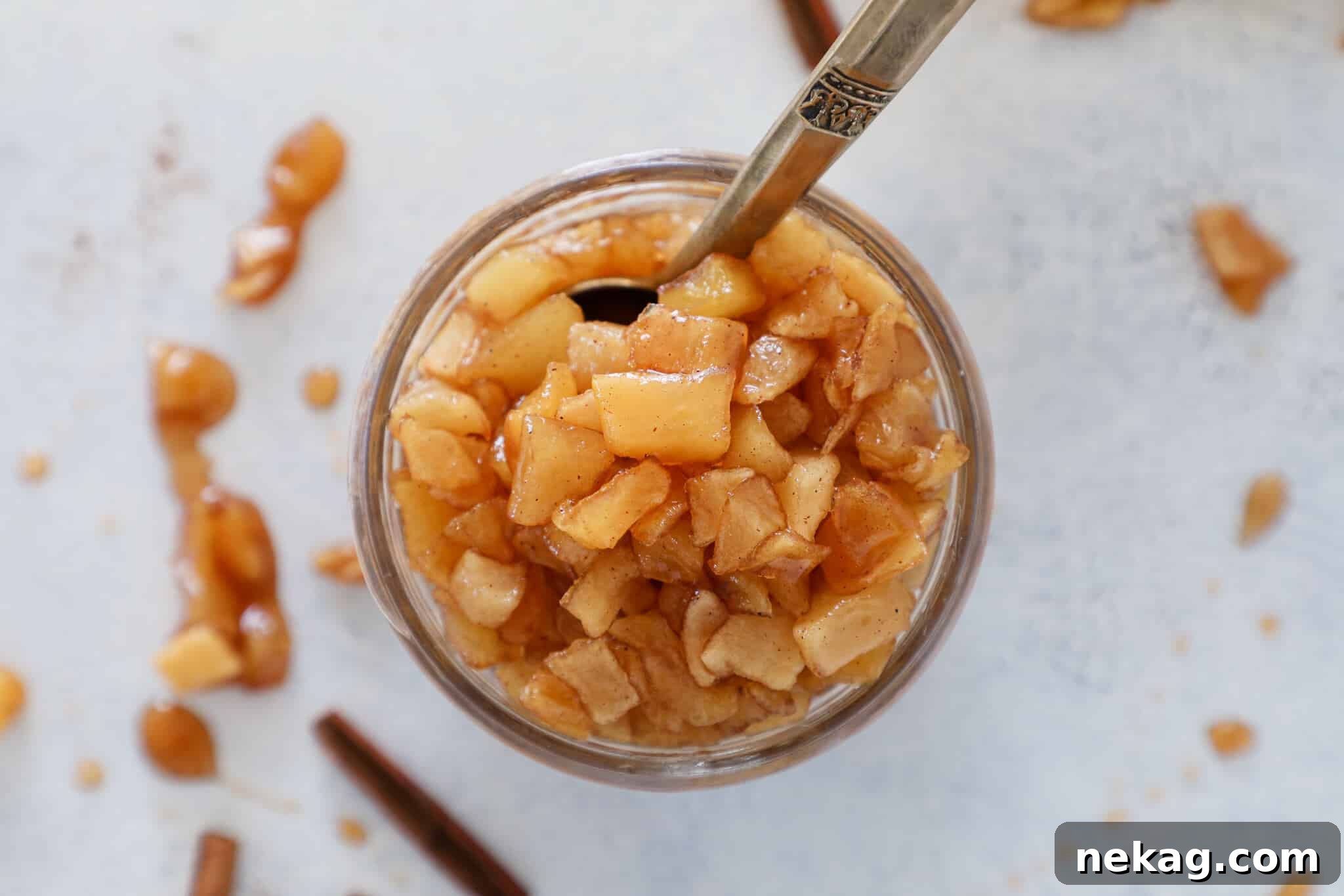 Effortlessly Delicious Apple Compote 6 Autumn Apple Compote on a white background