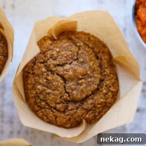 Top view of Pumpkin Spice Bran Muffins, showing their inviting golden tops.