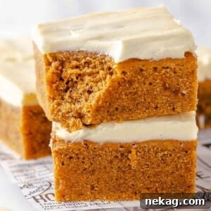 Close-up of the tender crumb of a pumpkin bar, showing its moist texture.