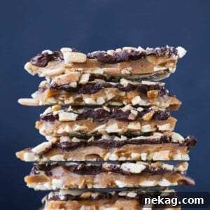 Homemade Toffee Delicious Stack: Several pieces of toffee stacked on each other