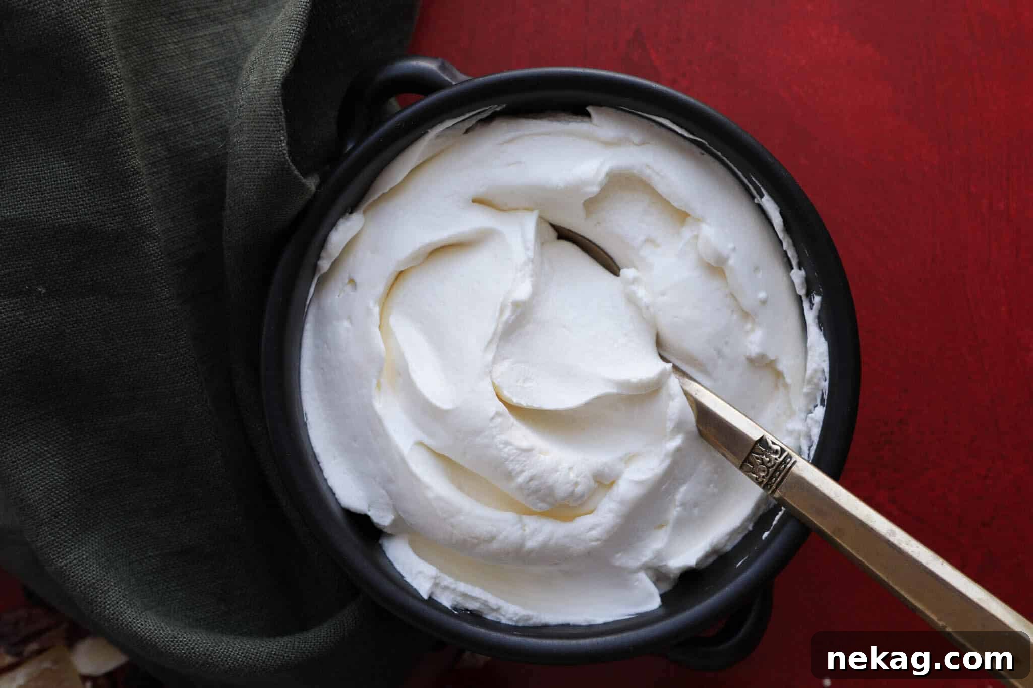 Homemade Whipped Cream Black Bowl