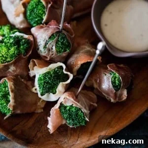 Prosciutto Wrapped Broccoli Appetizer, a delicious bite.