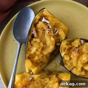 Brown Sugar Baked Acorn Squash Delicious Serving.