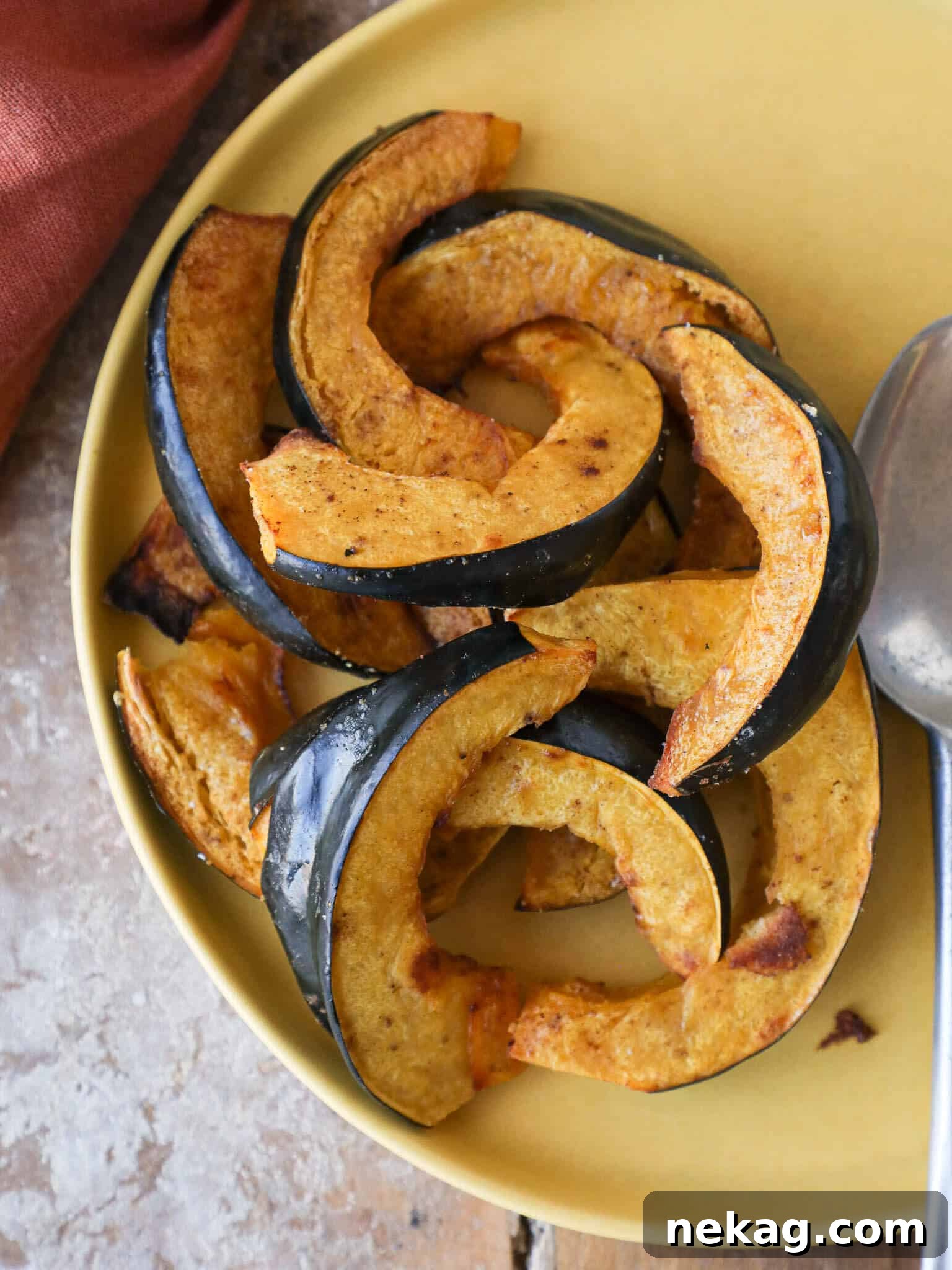 Healthy Roasted Acorn Squash Yellow Plate