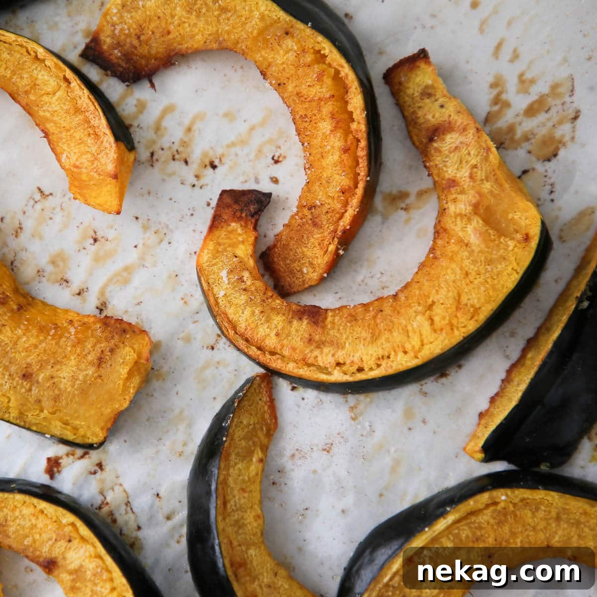 Healthy Roasted Acorn Squash White Background