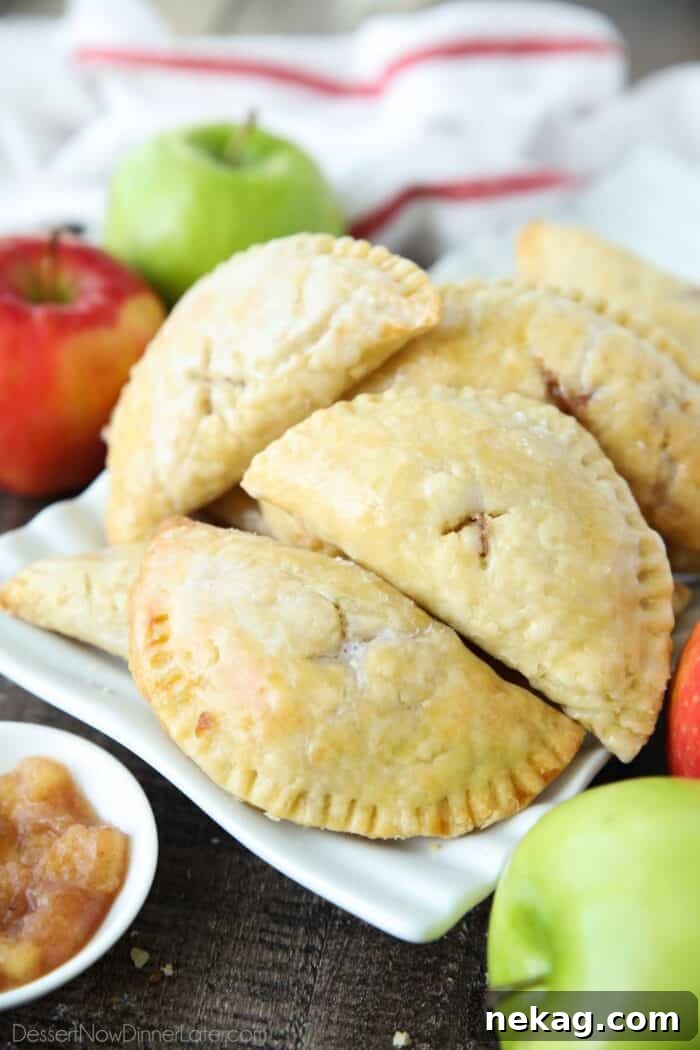 Homemade Apple Hand Pies with glaze.