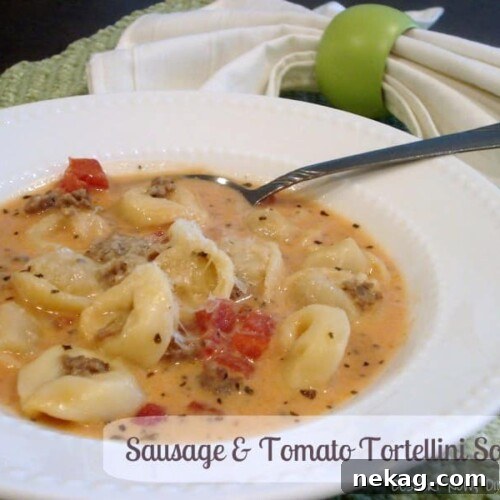 Comforting Sausage Tomato Tortellini Soup 4 Sausage Tomato Tortellini Soup