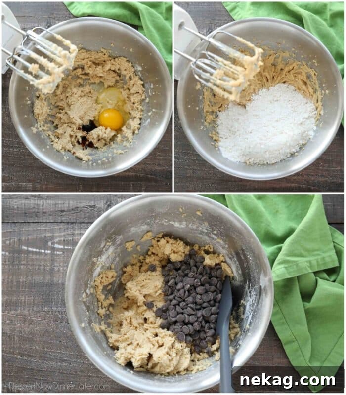 Speckled Jewels of the Stream 8 Hands using an electric mixer to cream butter and sugars for chocolate chip cookie dough in a mixing bowl.
