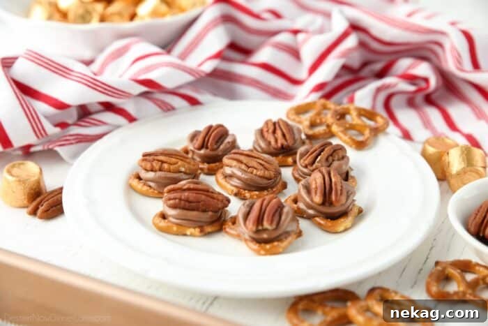 Plate of Rolo Pretzels.
