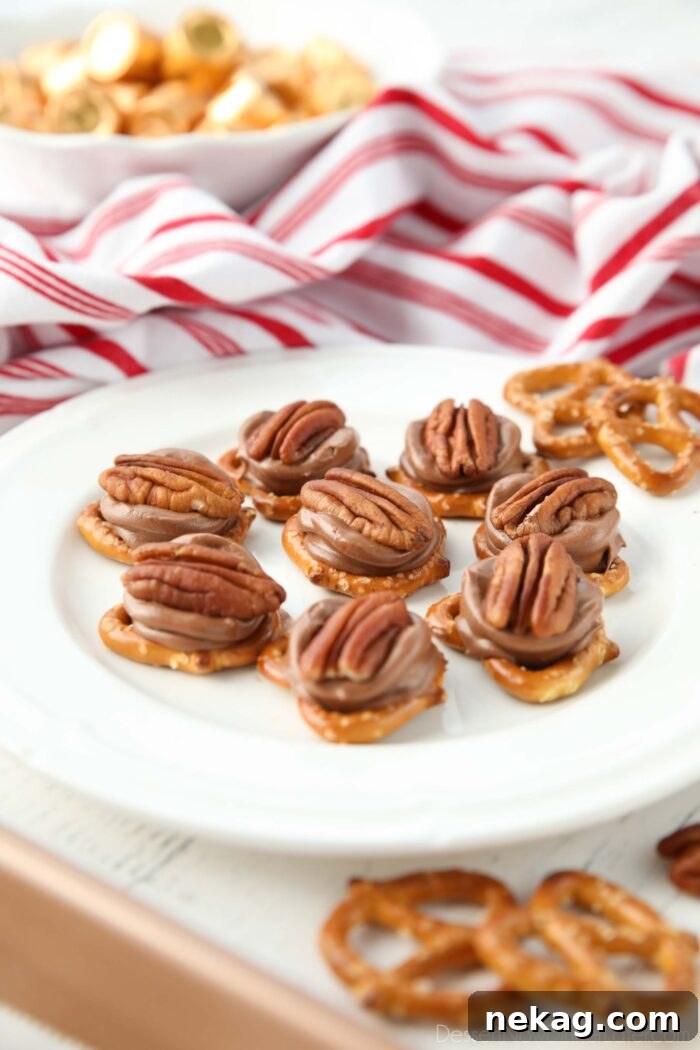 Plate of Rolo Pretzels.