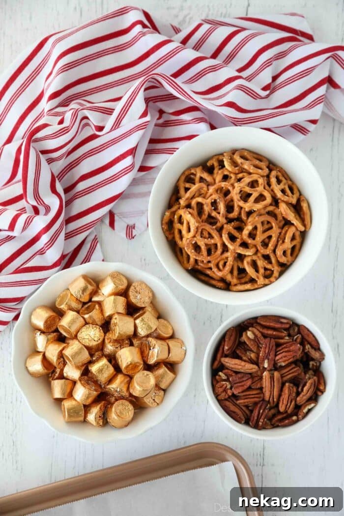 Ingredients to make Rolo Pretzel Turtles.