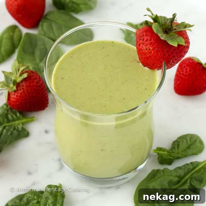 Strawberry Banana Green Power Smoothie 4 Fresh strawberries, a key ingredient for the smoothie, showcased beautifully