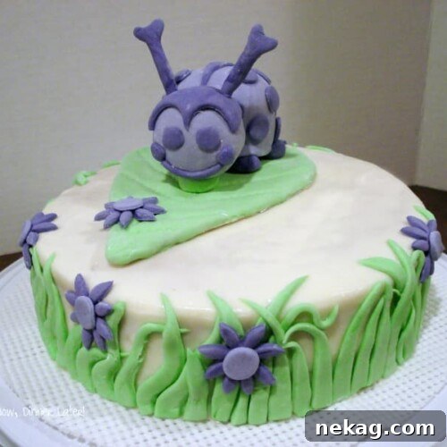 Ladybug Cake with Marshmallow Fondant Decorations