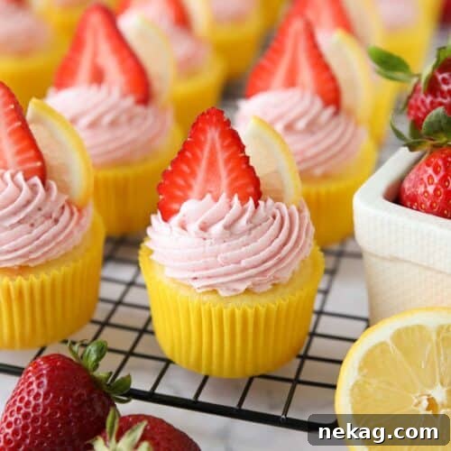 Sunshine Strawberry Lemonade Cupcakes 15 Strawberry Lemonade Cupcakes made from scratch with lemon cake and strawberry frosting.